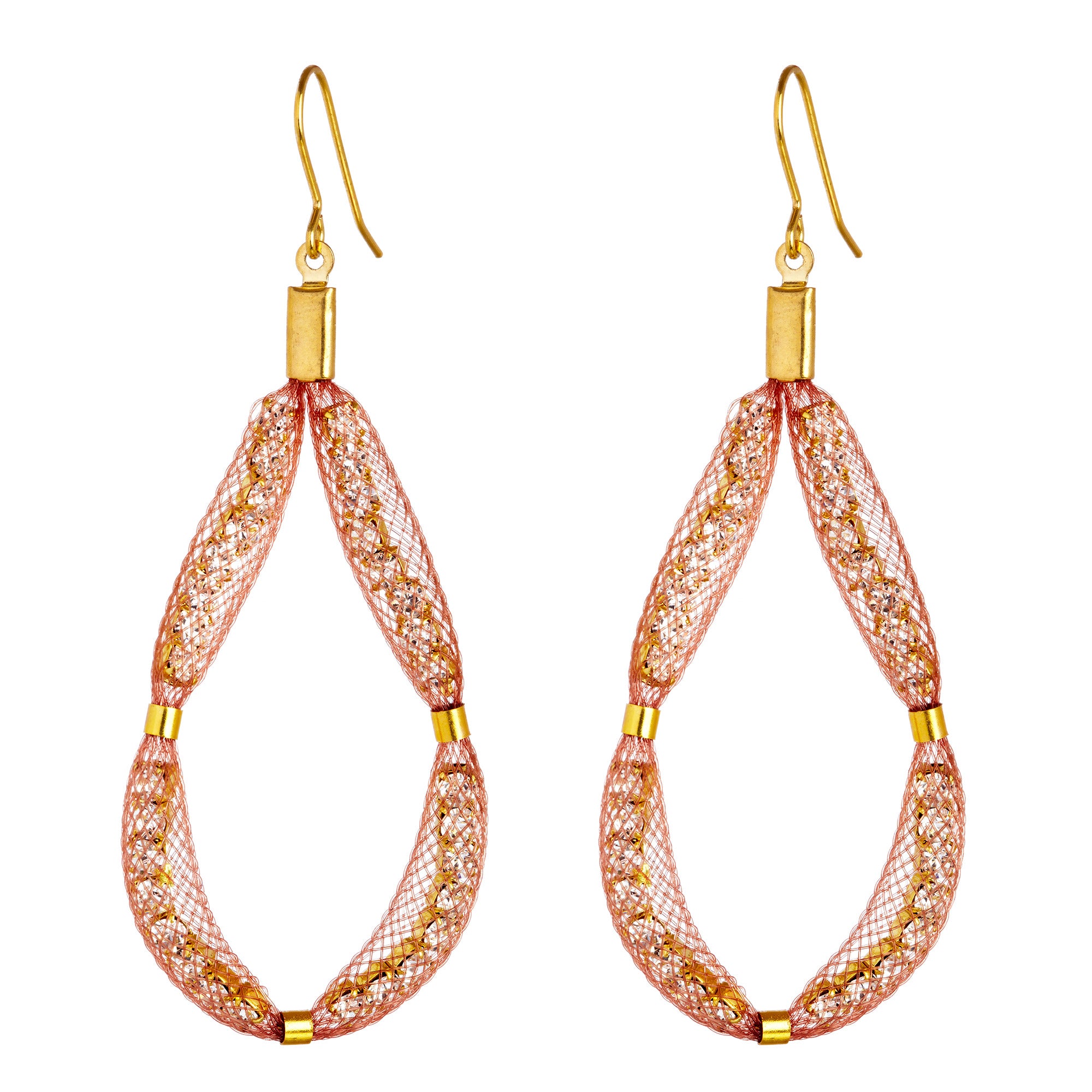 The rose gold Large Teardrop is designed as a loop of sparkling Czech crystals