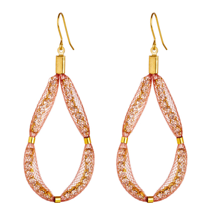 The rose gold Large Teardrop is designed as a loop of sparkling Czech crystals 