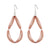 This large Teardrop earring design is a loop of sparkling Czech crystals set on a sterling silver hook and encased in a beautiful blush mesh.
