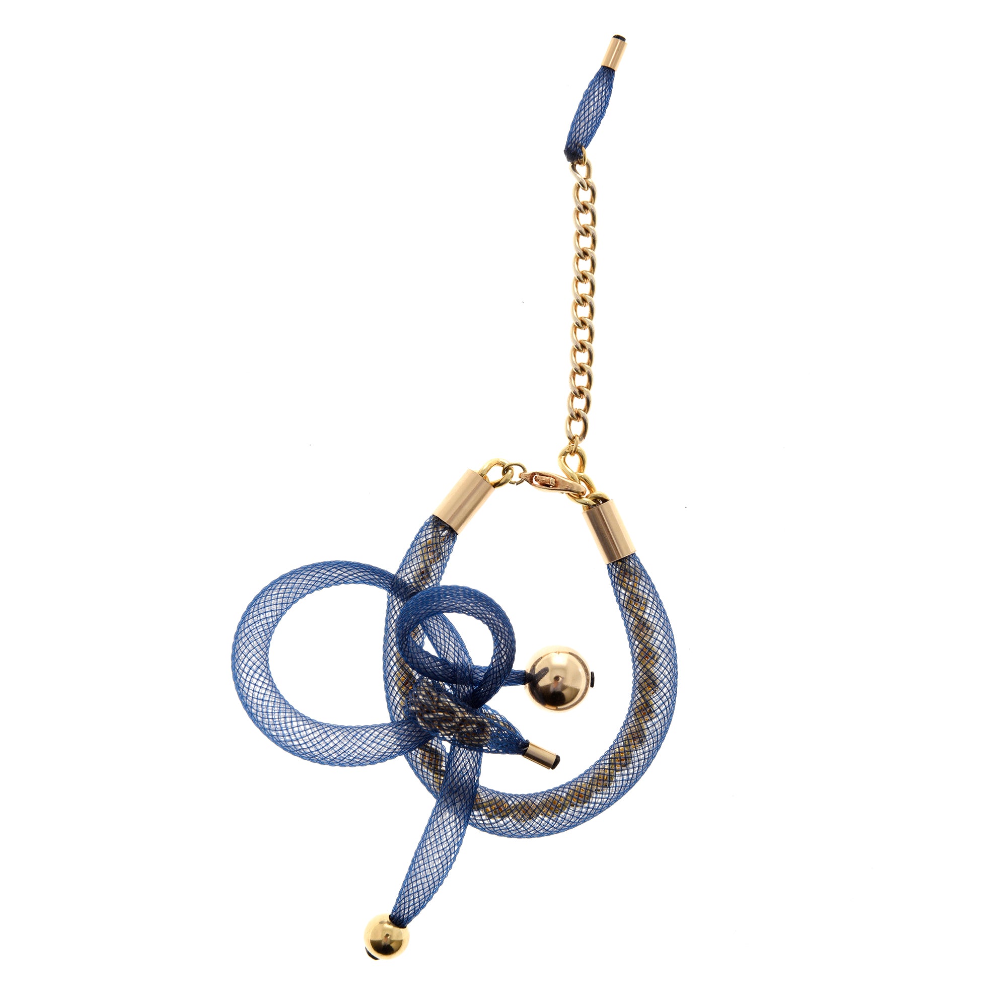 the Bradley bracelet is made with rich navy tones, finished in luxurious 14kt gold fill.