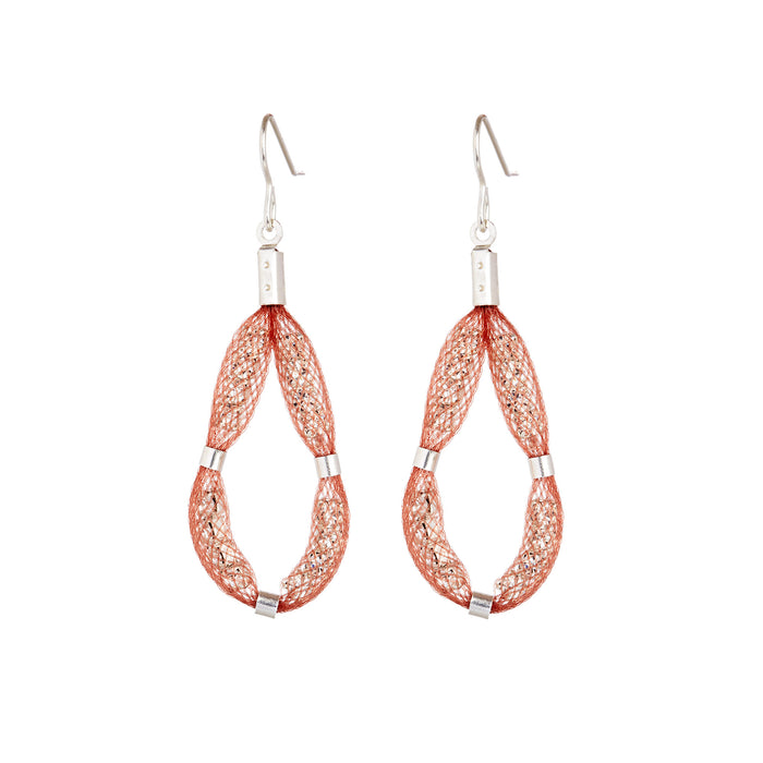 The Medium Teardrop earring design consists of a loop of sparkling Czech crystals set on a sterling silver hook. 